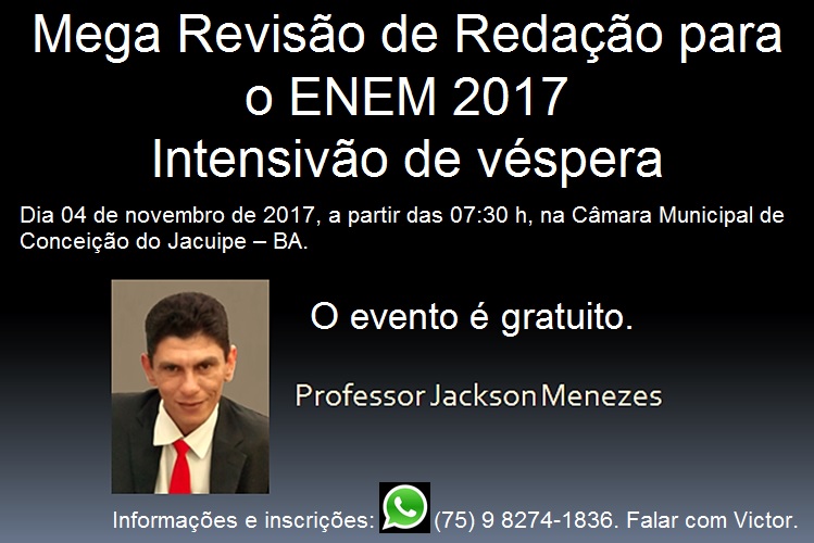 Aula intensiva de redação para o ENEM 2017